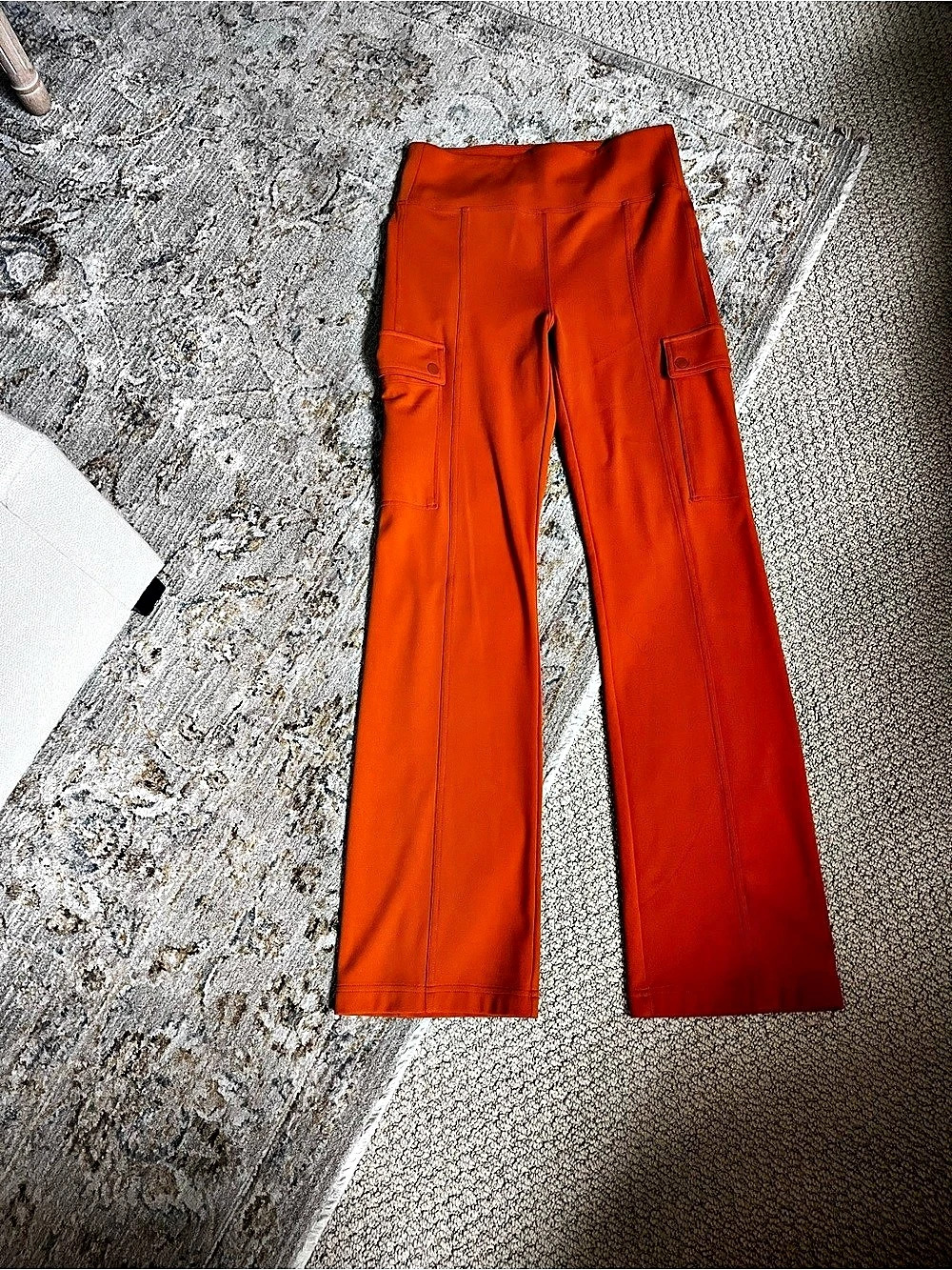 Athleta Delaney Straight Cargo Pant Orange Size Small Petite
